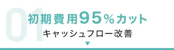 初期費用95％カット キャッシュフロー改善